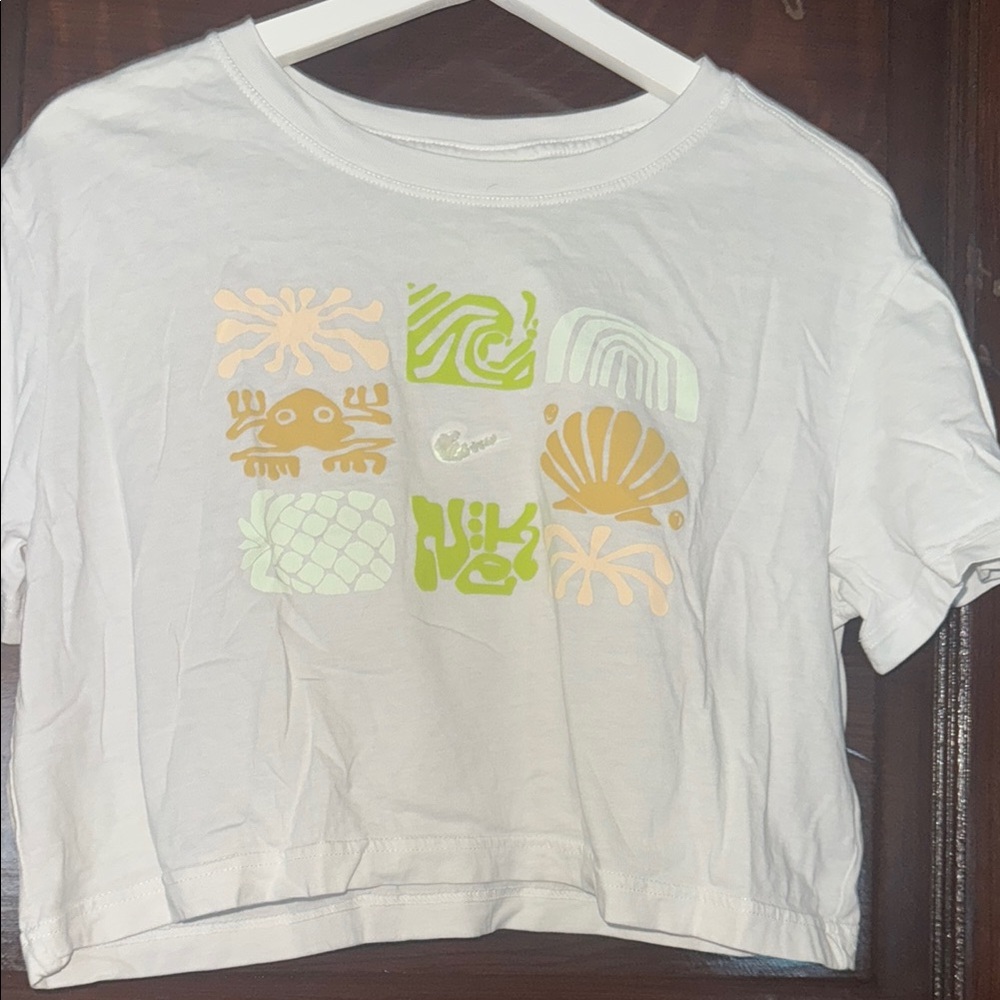 Nike White Tee with Pastel Graphics